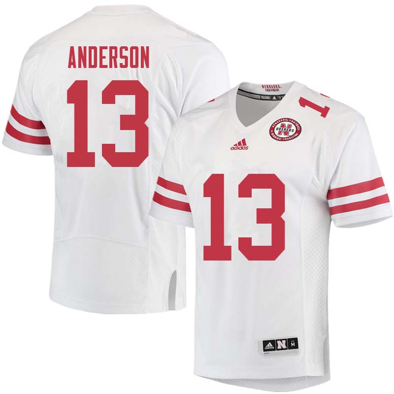 Men #13 Zaire Anderson Nebraska Cornhuskers College Football Jerseys Sale-White